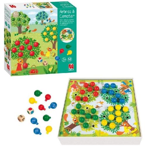 Jeu D'apprentissage Jeu éducatif - GOULA - Arbres a compter - Pommes en bois et dés