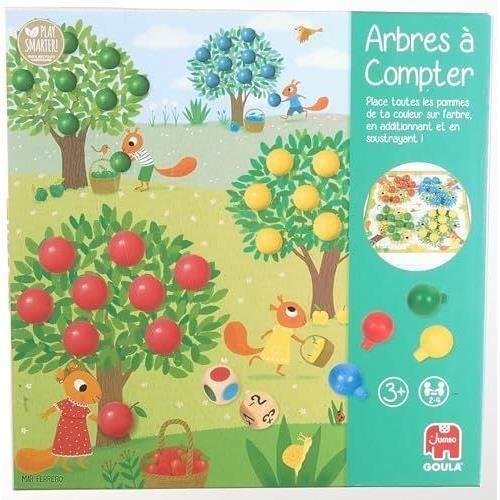 Jeu D'apprentissage Jeu éducatif - GOULA - Arbres a compter - Pommes en bois et dés