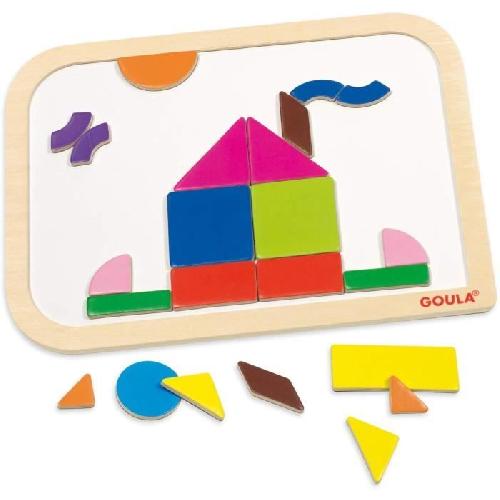 Jeu D'apprentissage Jeu éducatif - GOULA - Coffret formes magnétiques - 12 activités avec 24 pieces en bois