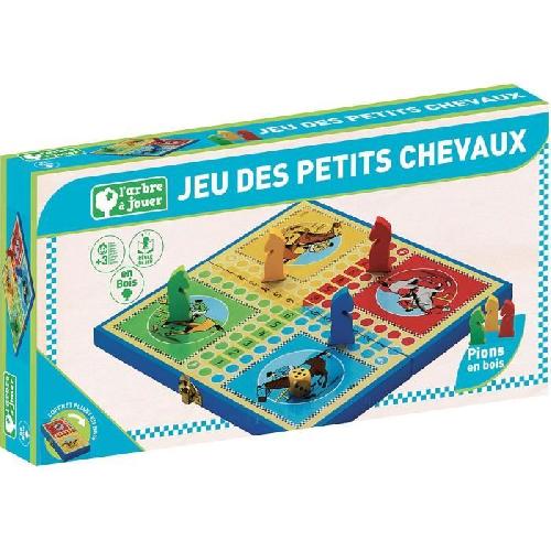 Jeu De Societe - Jeu De Plateau Jeujura - Coffret Pliant Petits Chevaux - L'arbre a Jouer - Jeu de Société - Âge Minimum : 3 Ans