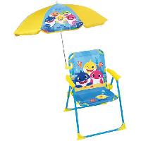 Jeux D'eau - Jeux De Plage FUN HOUSE Baby Shark Chaise pliante camping avec parasol - H.38.5 xl.38.5 x P.37.5 cm + parasol ø 65 cm - Pour enfant