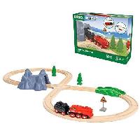 Jeux De Recre - Jeux D'exterieur Circuit Locomotive a piles a vapeur - BRIO World - 36017 - Circuit en bois - Rouge