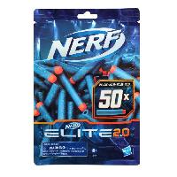 Jeux De Recre - Jeux D'exterieur NERF Elite 2.0 Recharge de 50 fléchettes - En mousse NERF Elite 2.0 officielles - compatibles avec les Blasters NERF - Des 8 ans