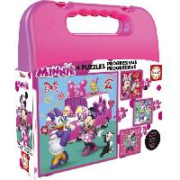 Jeux De Societe 4 puzzles progressifs - EDUCA - Malette Puzzles Progressifs Minnie & The Happy Helpers (12-16-20-25)