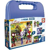 Jeux De Societe 4 puzzles progressifs - EDUCA - Malette Puzzles Progressifs Spidey & His Amazing Friends 6-9-12-16