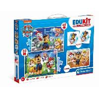 Jeux De Societe Clementoni - Edukit - Pat'Patrouille - Coffret d'activités préscolaire 4 en 1 - Puzzles. Cubes et Mémo - Fabriqué en Italie