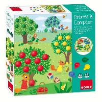 Jeux De Societe Jeu éducatif - GOULA - Arbres a compter - Pommes en bois et dés