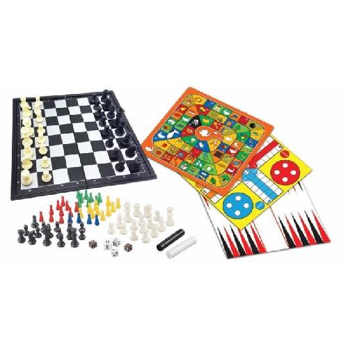 Mallette - Coffret Multi-jeux Jeux de société magnétiques ? coffret 8 jeux en 1. De 2 a 6 joueurs