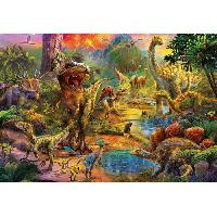 Jeux De Societe Puzzle 1000 pieces - Terre De Dinosaures - EDUCA - Animaux - Espagne - Orange