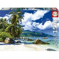 Jeux De Societe Puzzle SEYCHELLES de 1500 pieces - EDUCA - Paysage et nature - Avec colle Fix Puzzle