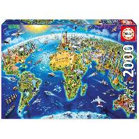 Jeux De Societe Puzzle Symboles du Monde 2000 pieces - EDUCA - Tableaux et peintures - Multicolore - Adulte