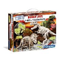 Jeux Scientifiques Clementoni - Science et Jeu - Archeo Ludic - T-Rex et Triceratops