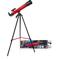 Jeux Scientifiques Lunette astronomique 45/600 AZ - BRESSER JUNIOR - Grossissement jusqu'a 100x - Trépied réglable en hauteur - rouge