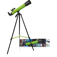 Jeux Scientifiques Lunette astronomique 45/600 AZ - BRESSER JUNIOR - Grossissement jusqu'a 100x - Trépied réglable en hauteur - vert