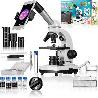 Jeux Scientifiques Microscope Biolux SEL avec systeme de zoom - BRESSER JUNIOR - grossissement 40x-1600x - support smartphone - coffret rigide blanc