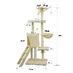 Arbre A Chat JIPSY Arbre a chat beige 79 x 34 x 138 cm - 3 plateformes. 1 perchoir. 1 niche.  1 escalier. poteaux a griffer