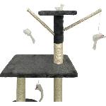 Arbre A Chat JIPSY Arbre a chat gris foncé  79 x 34 x 138 cm - 3 plateformes. 1 perchoir. 1 niche.  1 escalier. poteaux a griffer