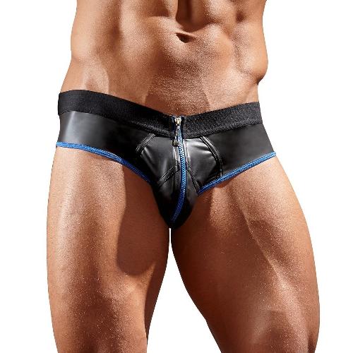 Combinaisons Jock Ouvert avec Zip - S Noirbleu