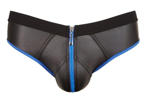 Combinaisons Jock Ouvert avec Zip - S Noirbleu