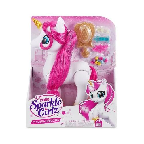 Tete A Coiffer Jouet a Coiffer - ZURU - Sparkle Girlz Licorne Styling Set - Licorne avec accessoires de coiffure personnalisables