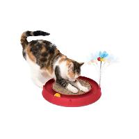 Jouet CAT IT Cuircuit 3 en 1 avec balle et planche a griffer - Ø 36 cm - Rouge - Pour chat