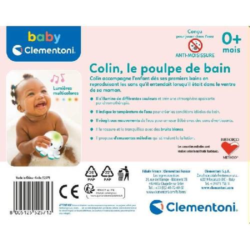 Jouet De Bain Jouet de bain interactif Baby Clementoni - Colin le poulpe lumineux et musical