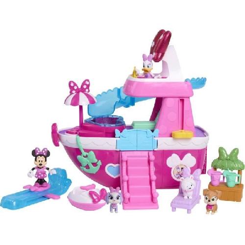 Bateau Miniature - Sous-marin Miniature Jouet interactif - DISNEY MINNIE MOUSE - Le Yacht de Minnie - Yacht avec 14 accessoires. tenues changeantes et piscine