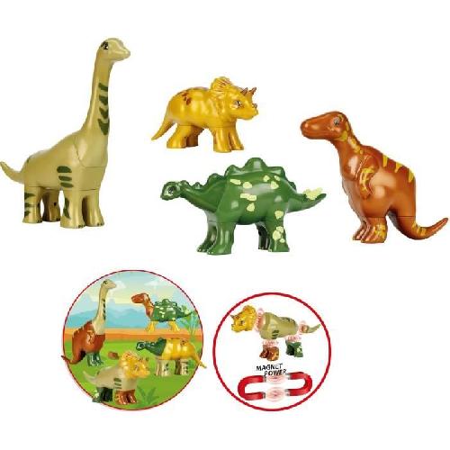 Jeu D'assemblage - Jeu De Construction - Jeu De Manipulation Jouet magnétique - KLEIN - 4 grands dinosaures Funny Puzzle. 1+ - Stimule la créativité et l'habileté manuelle !