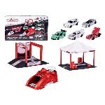 Jouet - Majorette - Porsche Stand de Course et Podium - 5 Vehicules - Des 3 Ans