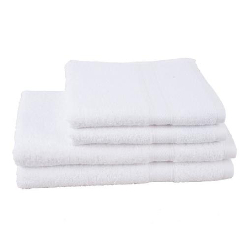 JULES CLARYSSE Lot de 2 serviettes+ 2 draps de bain Elegance - Blanc