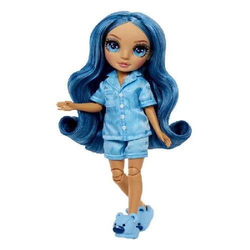 Poupee Junior High Pyjama Party - Poupée mannequin articulée 22 cm - Skyler (Bleue) - Nombreux accessoires - a partir de 4 ans