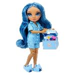 Poupee Junior High Pyjama Party - Poupée mannequin articulée 22 cm - Skyler (Bleue) - Nombreux accessoires - a partir de 4 ans