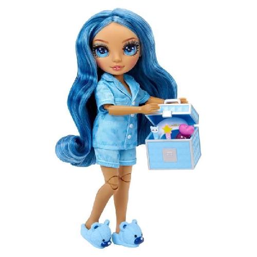 Poupee Junior High Pyjama Party - Poupée mannequin articulée 22 cm - Skyler (Bleue) - Nombreux accessoires - a partir de 4 ans