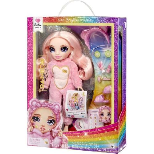 Poupee Junior High Pyjama Party - Poupée mannequin articulée 22cm - Bella (rose) - Nombreux accessoires - a partir de 4 ans