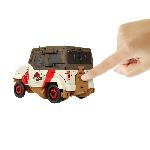 Figurine Miniature - Personnage Miniature Jurassic World-Course-poursuite rugissante-Tyrannosaure et camion HPD38