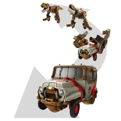 Figurine Miniature - Personnage Miniature Jurassic World-Course-poursuite rugissante-Tyrannosaure et camion HPD38