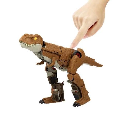 Figurine Miniature - Personnage Miniature Jurassic World-Course-poursuite rugissante-Tyrannosaure et camion HPD38