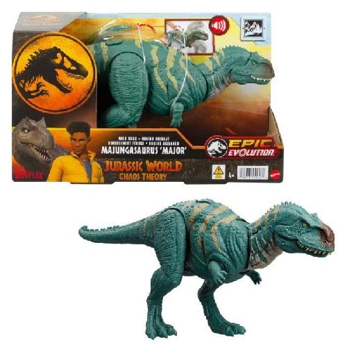 Figurine Miniature - Personnage Miniature Jurassic World-Majungasaurus Rugissement Féroce-Figurine articulée HTK76