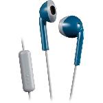 Casque - Ecouteur - Oreillette JVC HA-F19M-AH-E bleu gris Ecouteur Intra-auriculaire. microphone et telecommande. Anti-transpiration