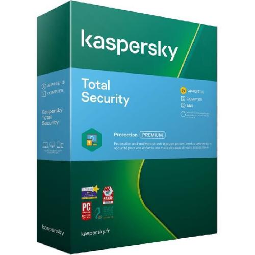 Antivirus KASPERSKY Total Security 2020. 5 postes. 2 ans
