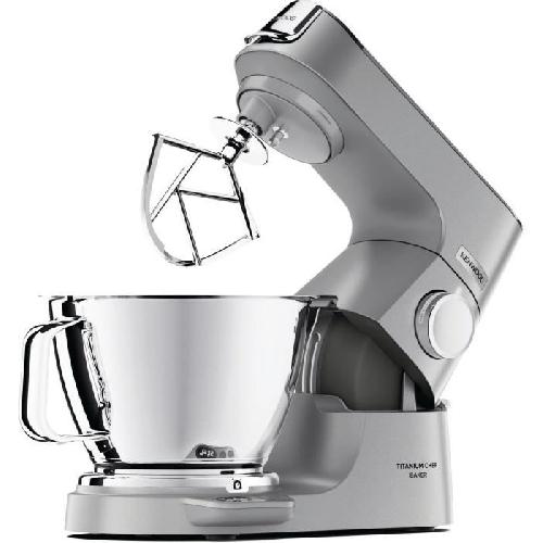 Robot Multifonctions KENWOOD KVC85.124.SI - Robot pâtissier Titanium Chef Baker - 2 bols en inox 3.5L et 5L - Balance intégrée 6kg - Blender 1.8L -