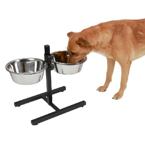 Gamelle - Ecuelle - Accessoire KERBL Bar alimentation avec écuelle pour chien - 2x1800ml