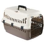 Caisse - Cage De Transport KERBL Box de transport Expedition pour chien - 48x32x32cm - Creme et taupe