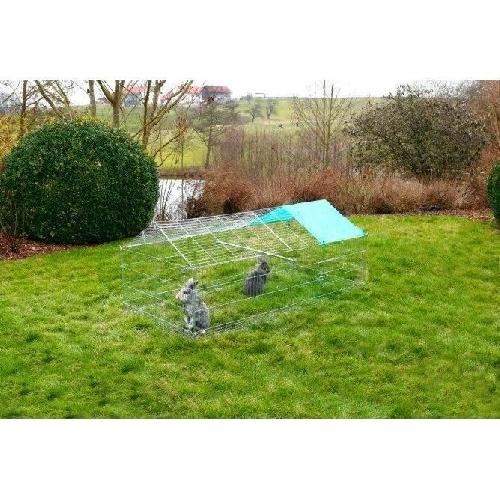 Enclos - Chenil KERBL - Enclos exterieur pour rongeur - Antifugue - 180 x 90 x 75 cm - Gris - Securise