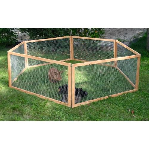 Cage KERBL - Enclos exterieur pour rongeurs - Vario Bois - Grillage fin - Dimensions 120x120x59cm