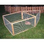 Cage KERBL - Enclos exterieur pour rongeurs - Vario Bois - Grillage fin - Dimensions 120x120x59cm