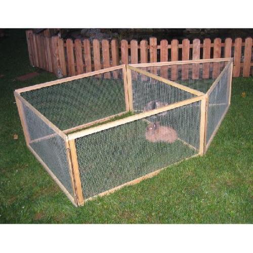 Cage KERBL - Enclos exterieur pour rongeurs - Vario Bois - Grillage fin - Dimensions 120x120x59cm
