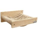 Corbeille - Panier - Coussin - Hamac KERBL - Hamac mural pour chats - TIMBER - 38 x 33.5 x 16 cm - Bois massif - Tissu peluche