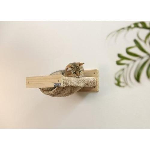 Corbeille - Panier - Coussin - Hamac KERBL - Hamac mural pour chats - TIMBER - 38 x 33.5 x 16 cm - Bois massif - Tissu peluche