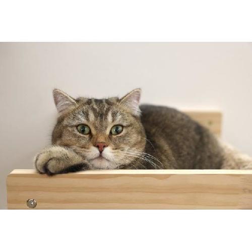 Corbeille - Panier - Coussin - Hamac KERBL - Hamac mural pour chats - TIMBER - 38 x 33.5 x 16 cm - Bois massif - Tissu peluche